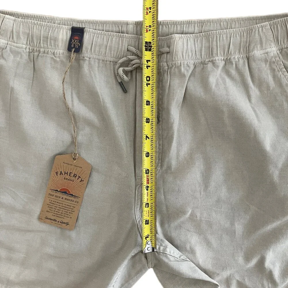 NEW Faherty Men's Essential Drawstring Shorts Stone XXL Organic Cotton $108